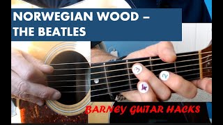 Norwegian Wood guitar tutorial [upl. by Ayekel]