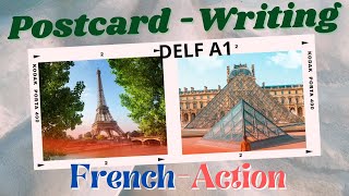 How to write a postcard in French DELF A1 with Jenny at your fingertips [upl. by Wilkie]