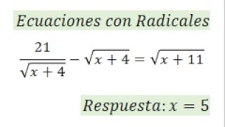 Ecuaciones con radicales en el denominador [upl. by Luciana382]