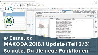 MAXQDA 20181 Update Teil 23  So nutzt Du die neuen Funktionen [upl. by Jewelle480]