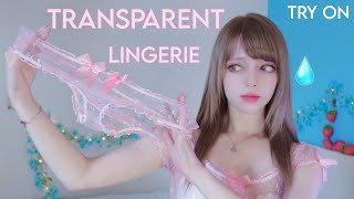 TRANSPARENT LINGERIE try on haul [upl. by Aimo44]