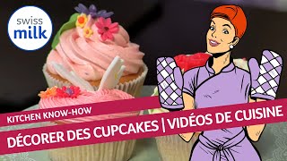 Comment décorer des cupcakes  Vidéo de cuisine  Swissmilk 2015 [upl. by Aicilif]