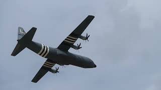 commemoration of the 80th anniversary of DDAY HERCULE C130 flight over Sword Beach Normandy [upl. by Aillil]