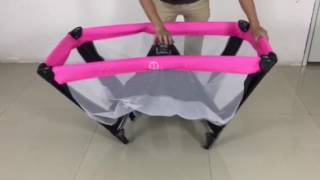 iSafe Travel Cot Set Up OpenClose [upl. by Klinges]