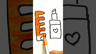 How to Draw Comb and Lipstick for Kids kidsvideo drawing [upl. by Aynot]