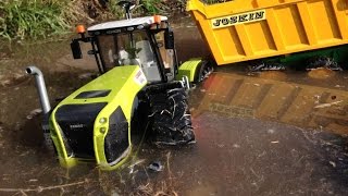 BRUDER SPIELWAREN TRACTORs CLAAS XERION 5000 Joskin tipping trailer [upl. by Kaitlynn]