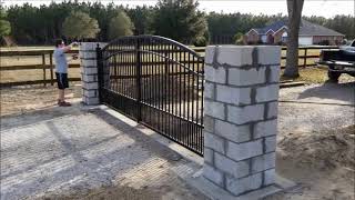 Dual driveway gate installation [upl. by Arabeila]