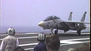 F14 landing on the USS Theodore Roosevelt CVN71 Airshow  part 1 [upl. by Nasia]