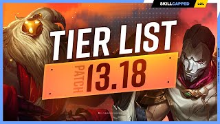 NEW TIER LIST for PATCH 1318  League of Legends [upl. by Eat153]