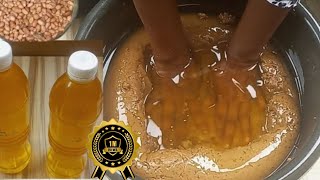 Traditional Way Of Making Groundnut Oil  Peanut Oil Making [upl. by Yeclek574]