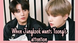 When Jungkook wants Yoongis attention Yoonkook analysis [upl. by Akcirred]