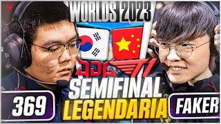 FAKER BUSCA SU SEXTA FINAL DEL MUNDO 🤯  T1 vs JDG  SEMIFINAL  Worlds 2023 [upl. by Giorgio]