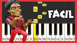 Michael Jackson  Thriller  TUTORIAL DE PIANO FÁCIL [upl. by Akcire909]