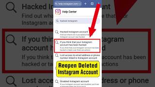 Hacked instagram account recover deleted insta id reopen deleted instagram account restore ig id [upl. by Lebatsirc]