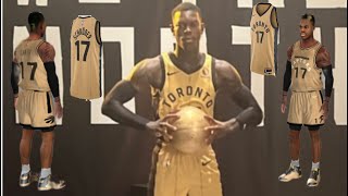 TORONTO RAPTORS NEW CITY JERSEY GOLD 202324 COSTOMIZED MANUAL TUTORIAL NBA2K20 MOBILE [upl. by Nevlin13]