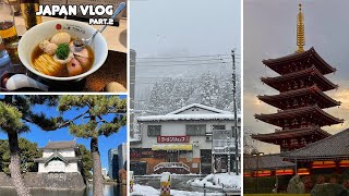 JAPAN VLOG PART 2  trains snow asakusa noodles [upl. by Anaiviv]