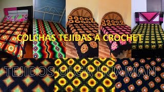 Colchas tejidas a crochet ganchillo o gancho  TEJIDOS OLGA HUAMAN [upl. by Aicnelev46]