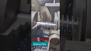 working on threde in lathe machinetrending video viral video iti zone Raj [upl. by Lleynod]