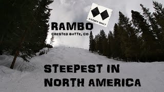 Snowboarding the Steepest Run in North America Rambo Crested Butte Colorado [upl. by Hilten]