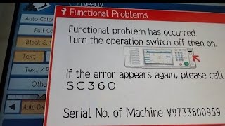 How to solution ERROR code SC360 Ricoh Aficio MP C2551 MP C2050 MP C2050SPF MP C2051 [upl. by Yobybab775]