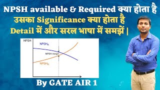 Part 2  NPSH of centrifugal Pump  NPSH available and NPSH required  NPSH and Cavitation  Hindi [upl. by Hsetirp]