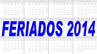 Calendário feriados 2014 nacionais e facultativos [upl. by Marvella]