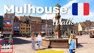 Mulhouse France Walking Tour 4K Alsace 2023 City Centre Street Walk Hotel de Ville [upl. by Jillie618]