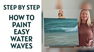 Easy Ocean Waves Painting Tutorial  Step by Step ColorByFeliks [upl. by Okika613]