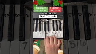 Deck the Halls Piano Easy Tutorial 🎄🎅🏻♥️ piano pianotutorial christmas [upl. by Shiri]