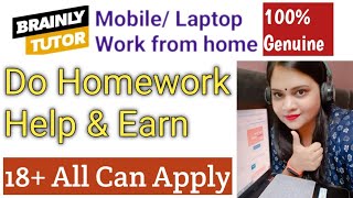 Earn Money Online Answering Homework Assignment Questions  Brainly Tutor Registration Review [upl. by Poppas662]