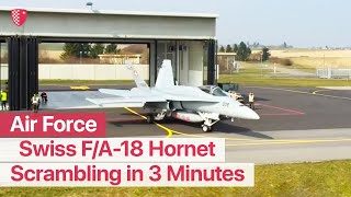 FA18 Alarmstart  Swiss FA18 Hornet Scrambling in 3 Minutes [upl. by Wadleigh]