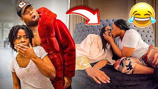 GETTING CAUGHT KISSING VIBING WITH P PRANK ON SIBLINGS HILARIOUS [upl. by Attenor]