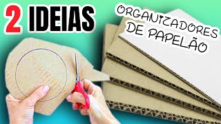 2 IDEIAS DE ORGANIZADORES DE PAPELÃO ARTESANATO E RECICLAGEM [upl. by Skippy]