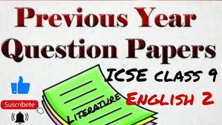 ICSE class 9 Previous year question paper of English Literature [upl. by Clementina]