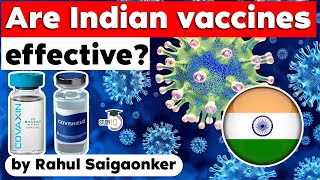 Covid 19 Vaccines of India Covishield and Covaxin efficacy in beating Coronavirus explained  UPSC [upl. by Enajaras]