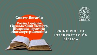 «Símil metáfora pleonasmo hipérbole sinecdoque y metonimia» Principios interpretación bíblica [upl. by Anotyad]