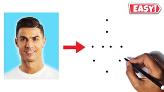 Cristiano Ronaldo Drawing Easy  FIFA World Cup 2022  How To Draw Cristiano Ronaldo Face From Dots [upl. by Ladin436]