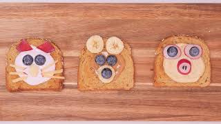 Fun and Healthy Breakfast Ideas for Kids Animal Face Toasts [upl. by Ahsetra]