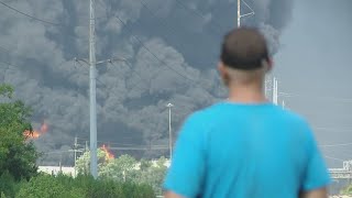 Latest update on massive chemical fire that forced a mandatory evacuation near the St John refinery [upl. by Colton171]