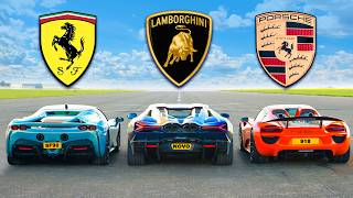 Lamborghini Revuelto vs Ferrari SF90 vs Porsche 918 CORRIDA DE ARRANCADA [upl. by Chavez457]