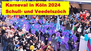 Karneval Sonntag in Köln 2024 quotSchull und Veedelszöchquot [upl. by Elrak]