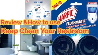 Harpic Flushmatic Toilet Cleaner ReviewClear blue waterampClean with every flushkeep clean ur toilet [upl. by Tyne]