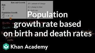 Population growth rate based on birth and death rates  Ecology  AP Biology  Khan Academy [upl. by Kutzenco829]