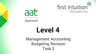 AAT Professional Level Management Accounting Budgeting Revision Class Task 3 [upl. by Nylessoj614]