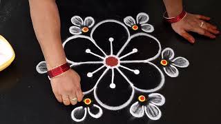 Friday special rangoli design  daily muggulu  simple kolam  easy rangoli design [upl. by Joela698]