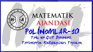 Polinomlar 10 Tek ve Çift Dereceli Terimlerin Katsayılar Toplamı [upl. by Wertz625]