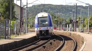 Z27500 TER Haute Normandie  Arrêt à la gare de Bonnières sur la ligne J du Transilien [upl. by Cissiee109]