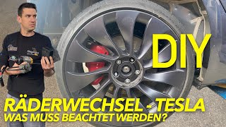 DIY Räderwechsel am Tesla Was ist zu beachten model3 modely tesla diy [upl. by Ayotac]