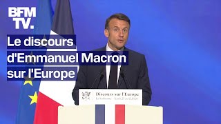 quotFaire de lEurope un leader mondialquot le discours dEmmanuel Macron à la Sorbonne [upl. by Rosenthal]