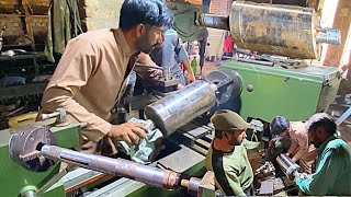 Wonderful Process of Manufacturing Heavy Sugarcane Juicer Machine ruler end shaft on Lathe machine [upl. by Adeehsar]